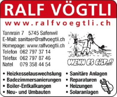 Ralf Vögtli, Sanitär, Safenwil Ralf Vögtli, Sanitär, Safenwil