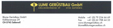 Blume Gerüstbau, Safenwil Blume Gerüstbau, Safenwil